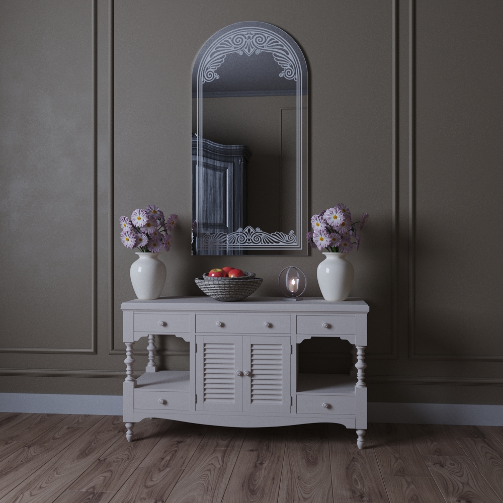 MZF-9597 Зеркало фигурное с рисунком ПК 1000х500