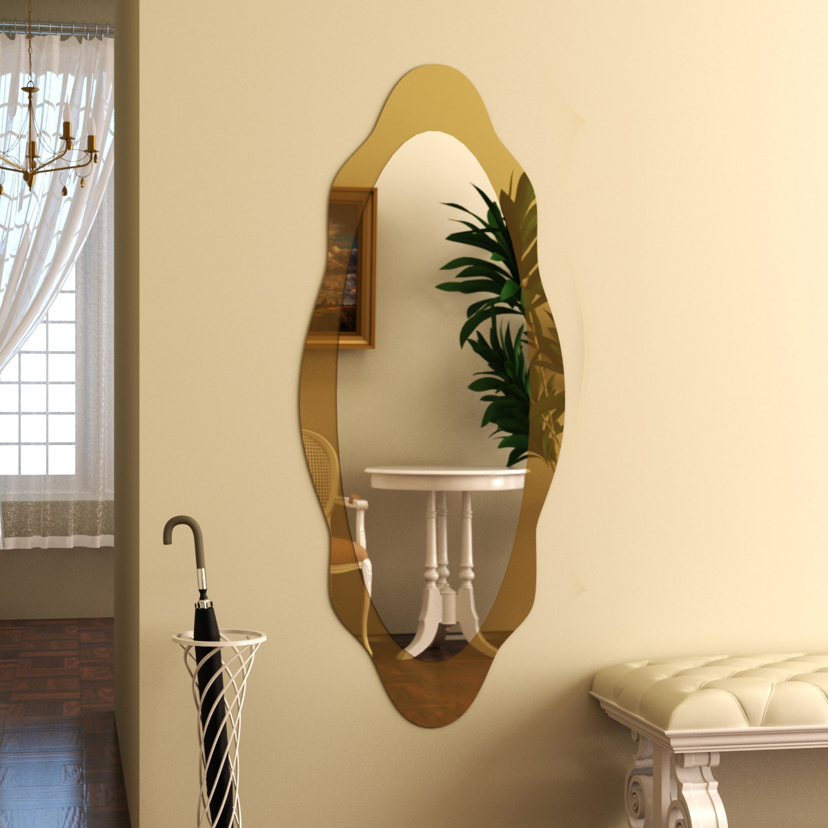 MZF-9735 Зеркало комбинированное фигурное ШФ10 1200х600