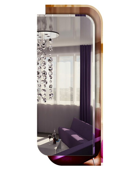 MZF-9701 Зеркало комбинированное фигурное ПК/ШФ10 1000х500