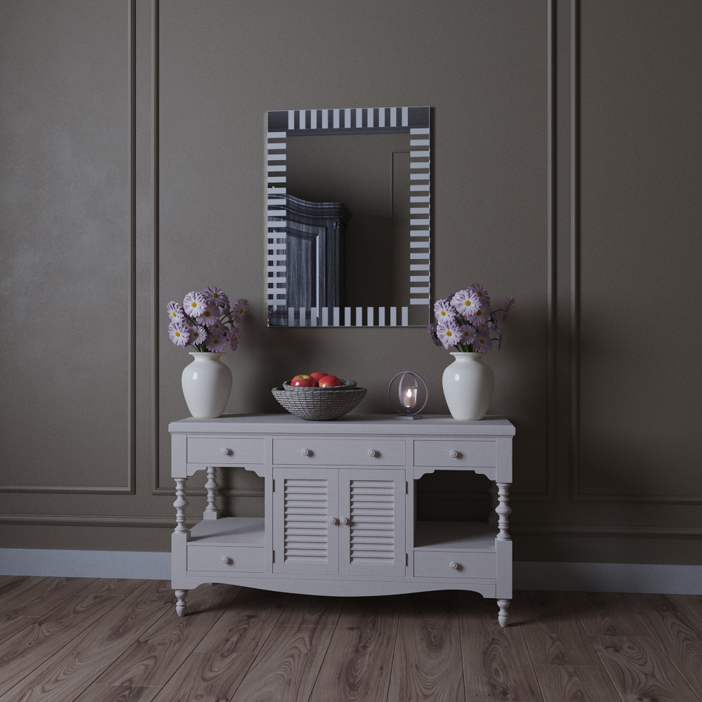 MZF-229 Зеркало прямоугольное с рисунком ПК 1500х600 пластины