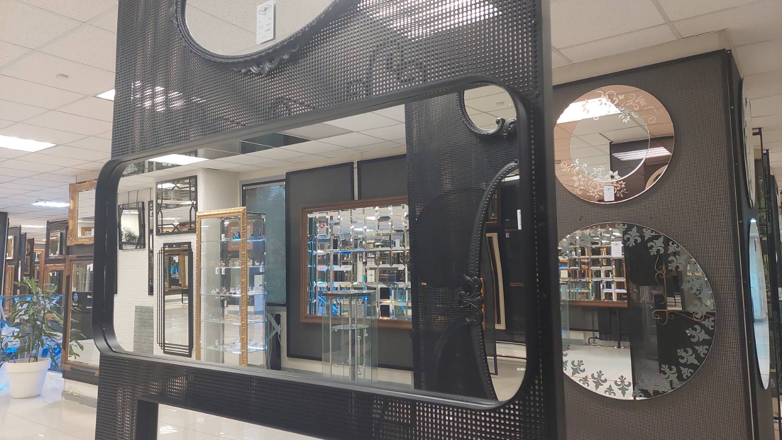 MZF-9824 Зеркало фигурное ЛОФТ, цвет серый металлик, 1200х500