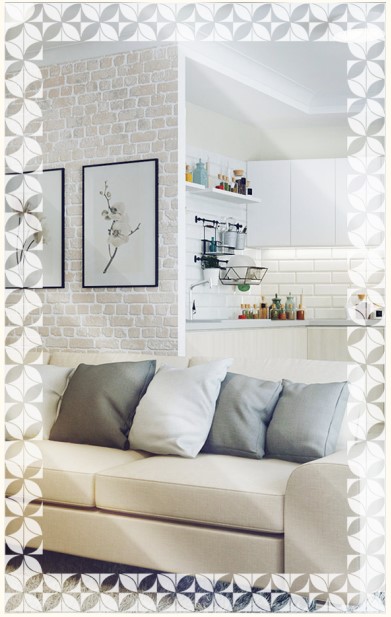 MZF-1178 Зеркало прямоугольное с рисунком ПК 1600х1000 пластины