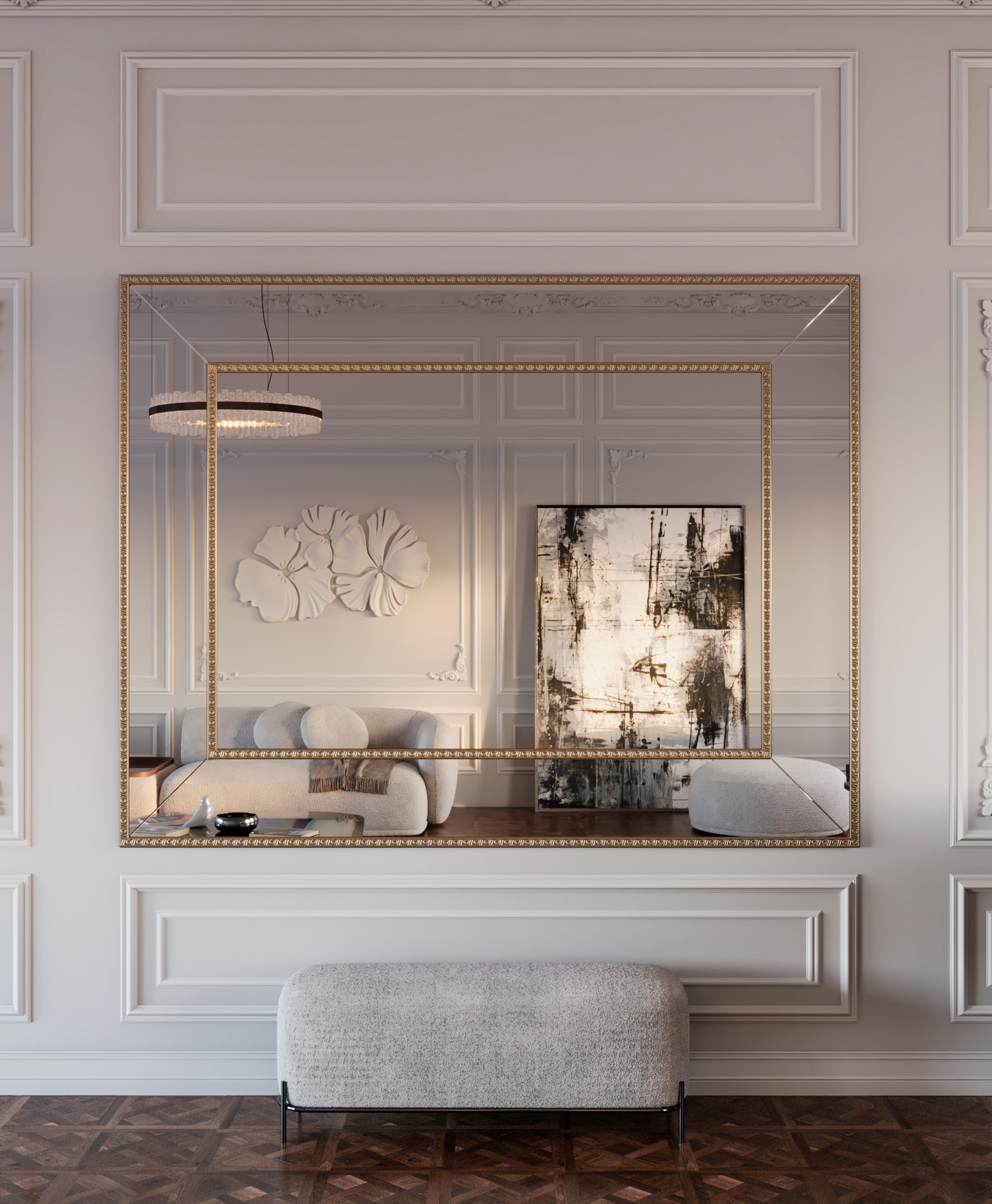 Панно 157_33 с молдингом 157-40 ДБ (2400х1870)