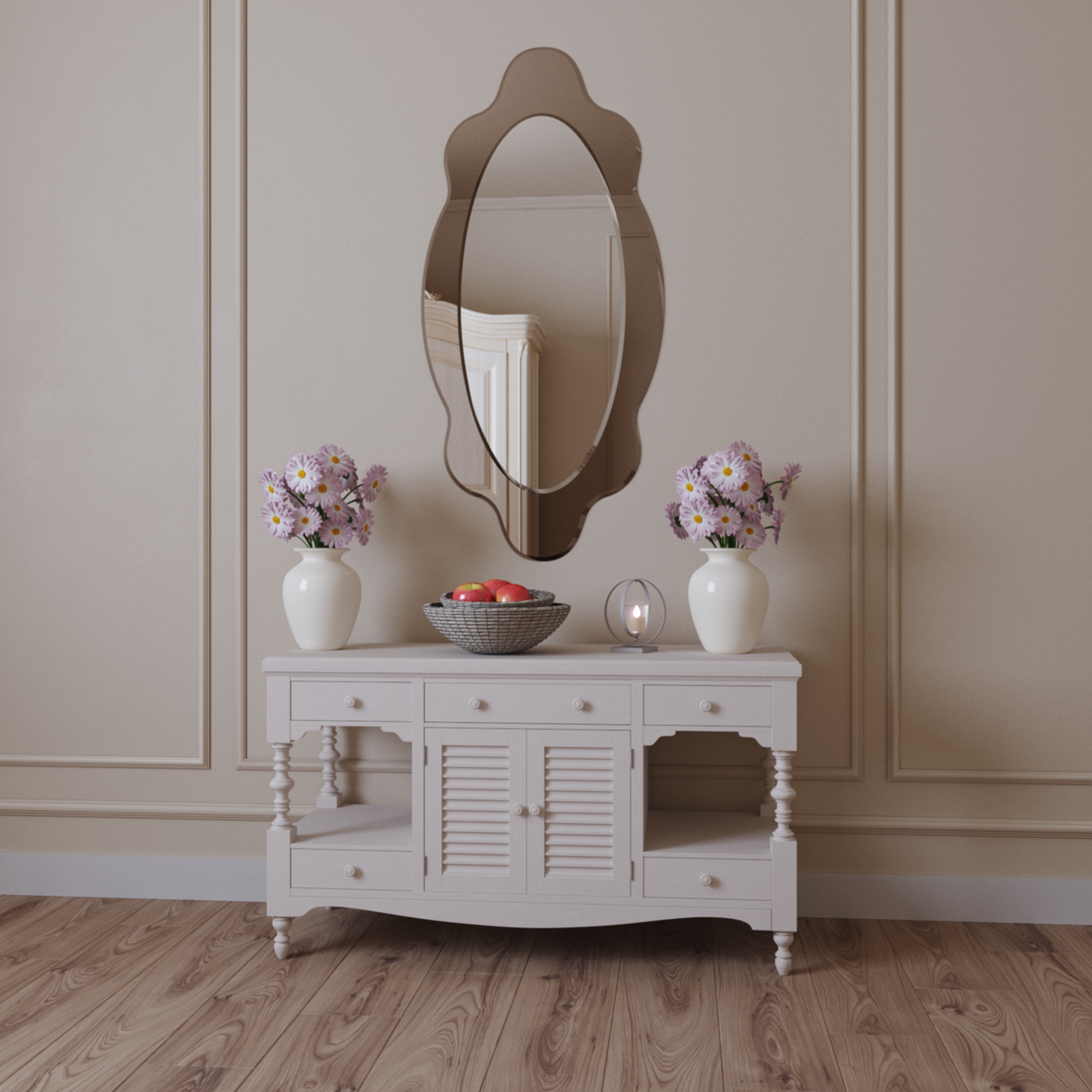 MZF-9685 Зеркало комбинированное фигурное ШФ10 1000х500