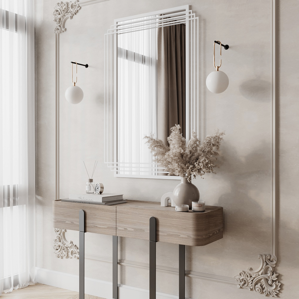 MZF-9806 Зеркало ЛОФТ, цвет белый, 1600х900