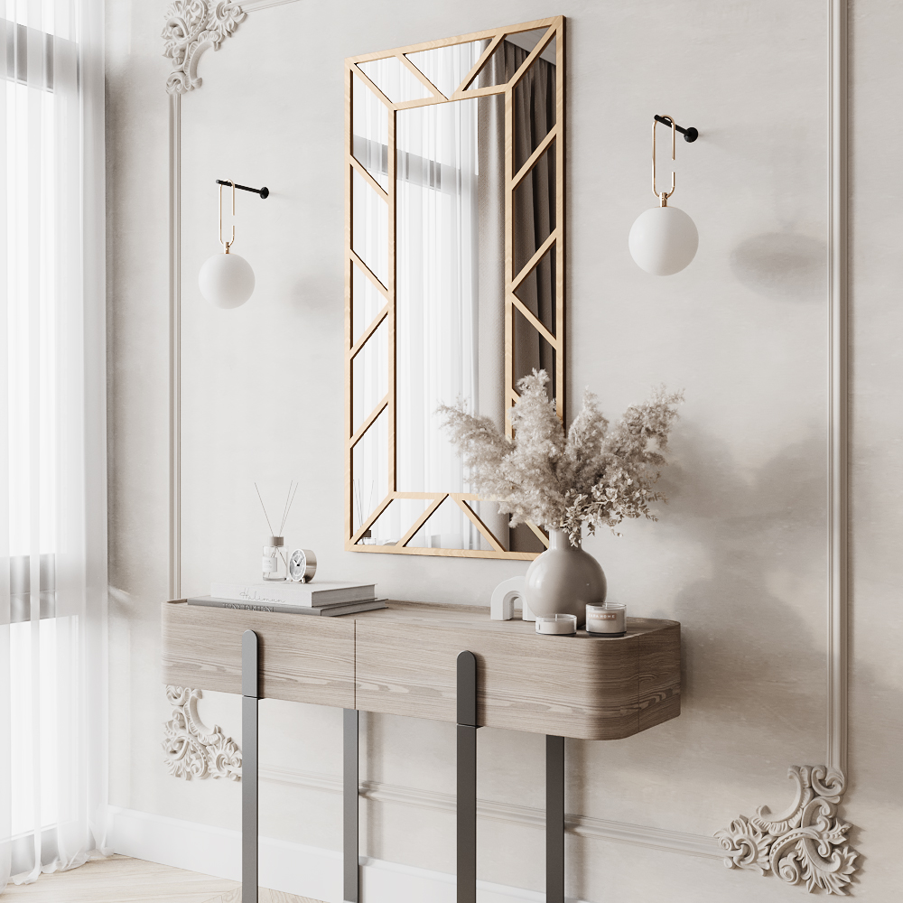 MZF-9815 Зеркало ЛОФТ, цвет матовое золото, 1600х900