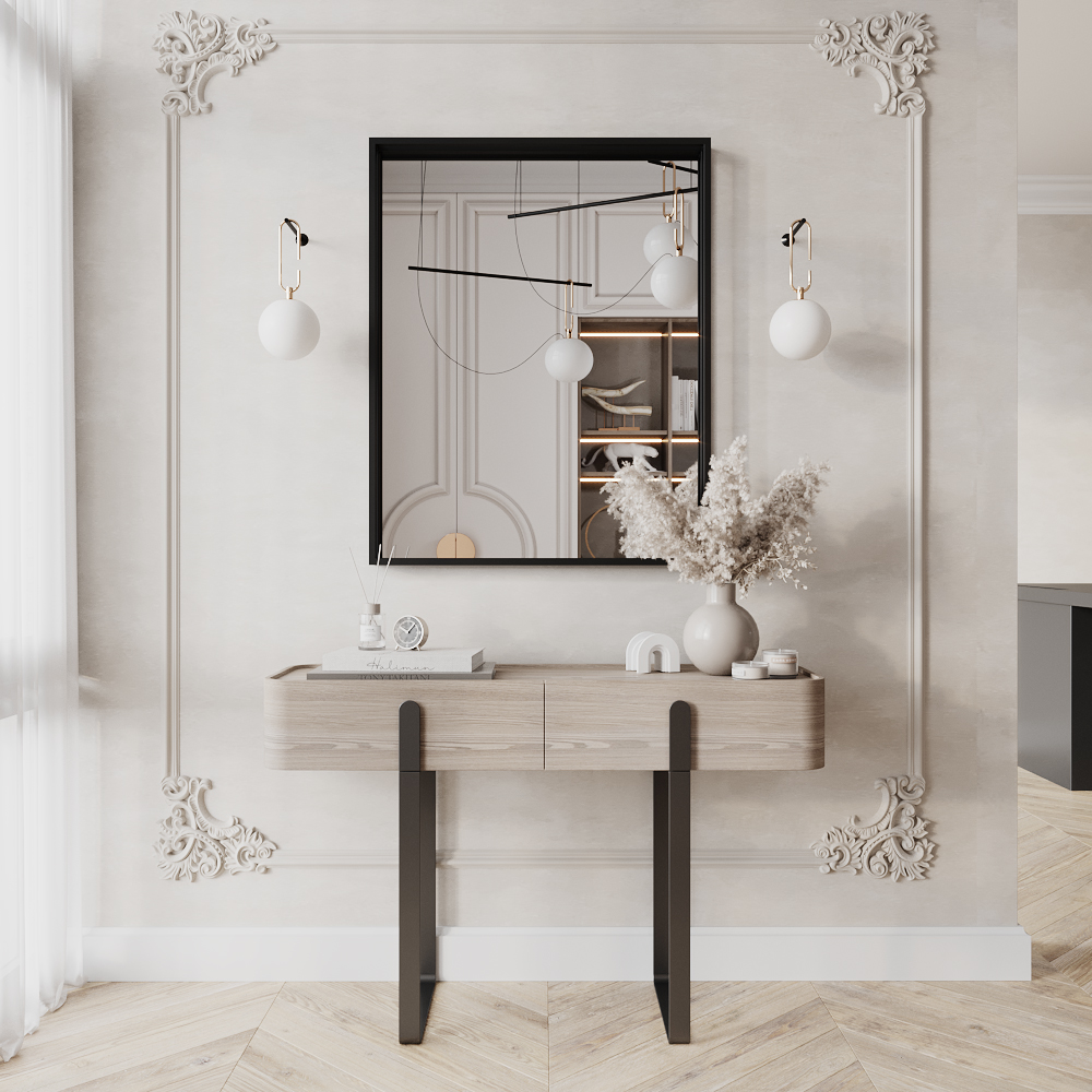 MZF-9809 Зеркало ЛОФТ, цвет черный, 1000х800