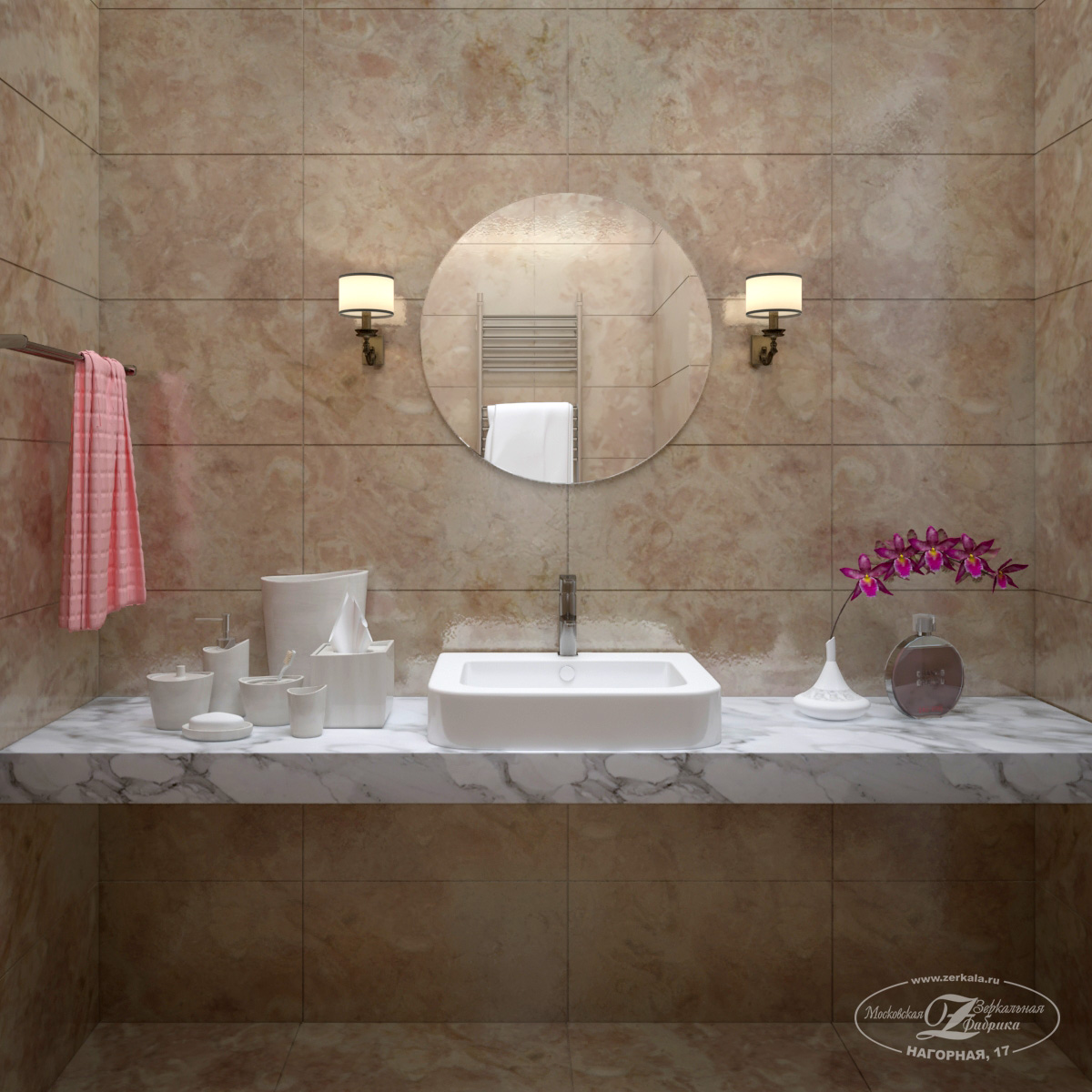 MZF-059 Зеркало Круг ПК D600 пластины